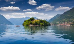 best island: View of the island Comacina on Lake Como