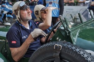 Mille Miglia: Drivers look at the finish line during the last day of the 1000 Miles Historic Road Race 