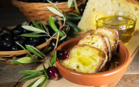Italian bruschetta with extra virgin olive oil