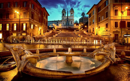 Spanish steps in Rome at night