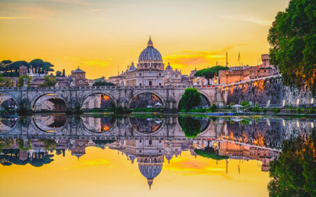 ponte sant'angelo Rome at sunset