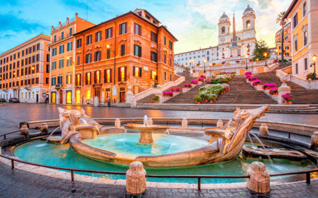 Spanish steps fountain in Rome barcaccia fountain